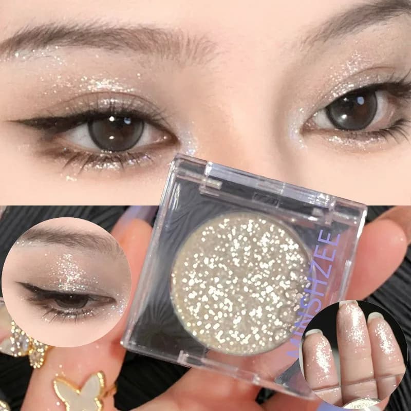 Shimmer Flash Eyeshadow Brighten Eyes Make Up Waterproof Glitter Palette Monochrome Eye Shadow Pigmented Highlighter Cosmetics