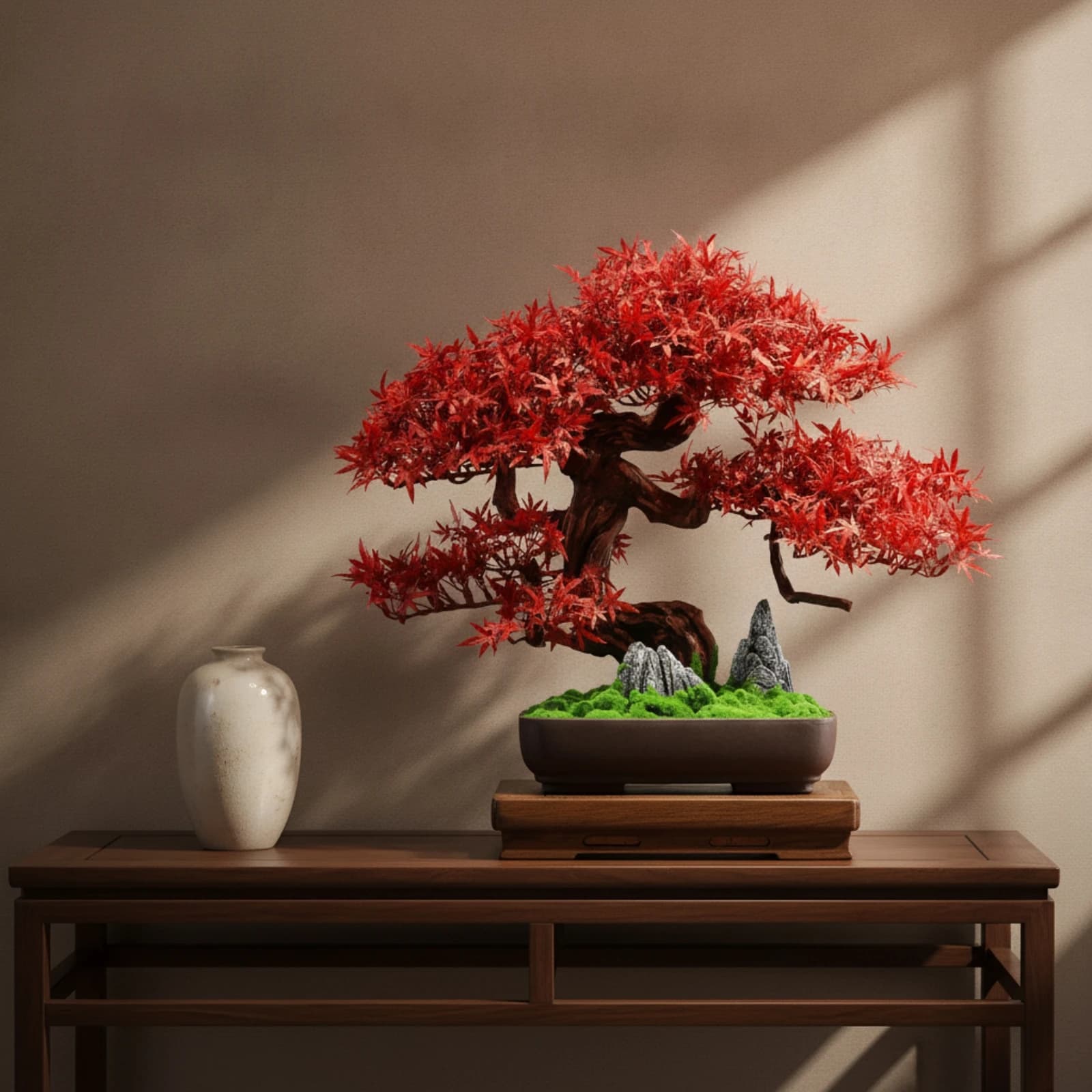 Artificial Bonsai Tree Small Bonsai Tree with Pot Fake Potted Plant Compact Freestanding for Desk, Living Room