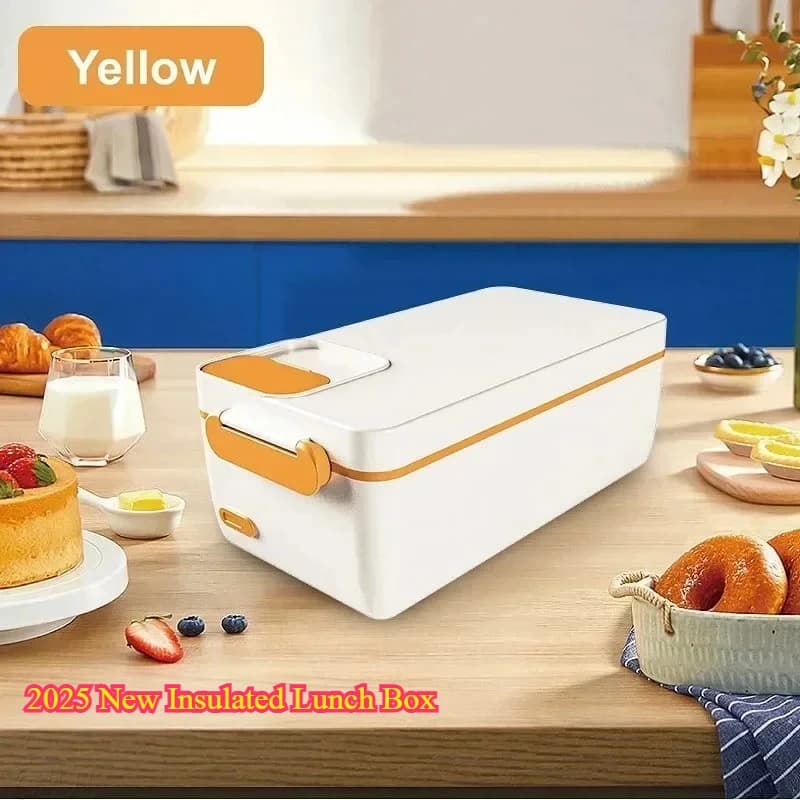 2025 Nuovo contenitore per il pranzo isolato - Contenitore per alimenti riscaldato ricaricabile tramite USB da 1 litro per ufficio, campeggio e viaggi