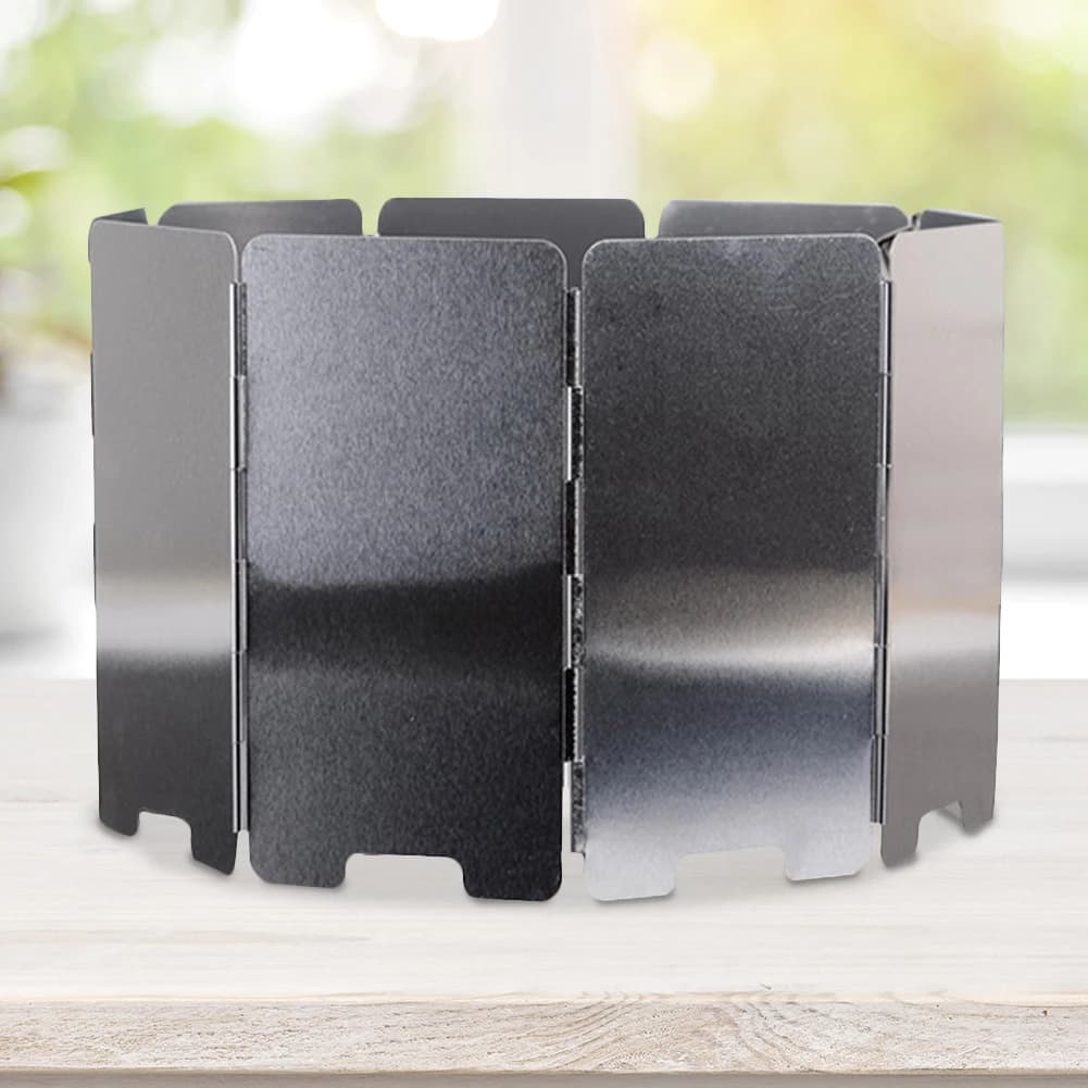 9pcs Windproof Windshield Foldable Outdoor Stove Wind Shield Aluminium Alloy Mini for Camping Picnic Travel BBQ Supplies