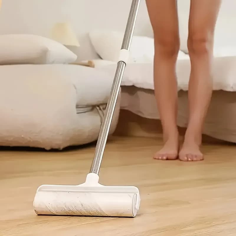 Extra Sticky Lint Roller with Replaceable Adhesive Rolls - Large, Ergonomic Design for Pet Hair Removal on Floors, Carpets, Sofa