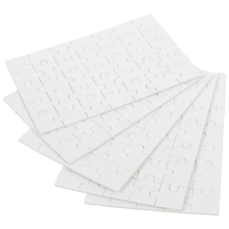 5 Sets Blank Sublimation Puzzle Pieces for DIY Heat Transfer Puzzle Crafts Gift for Lovers Friend Sublimation Transfer Puzzles