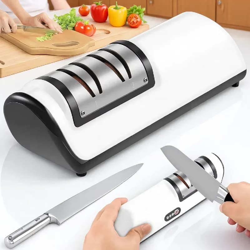 Electric Knife Sharpener Quick Sharpening Tool Rechargeable Non Slip Pad Portable Kitchen Blade Sharpener