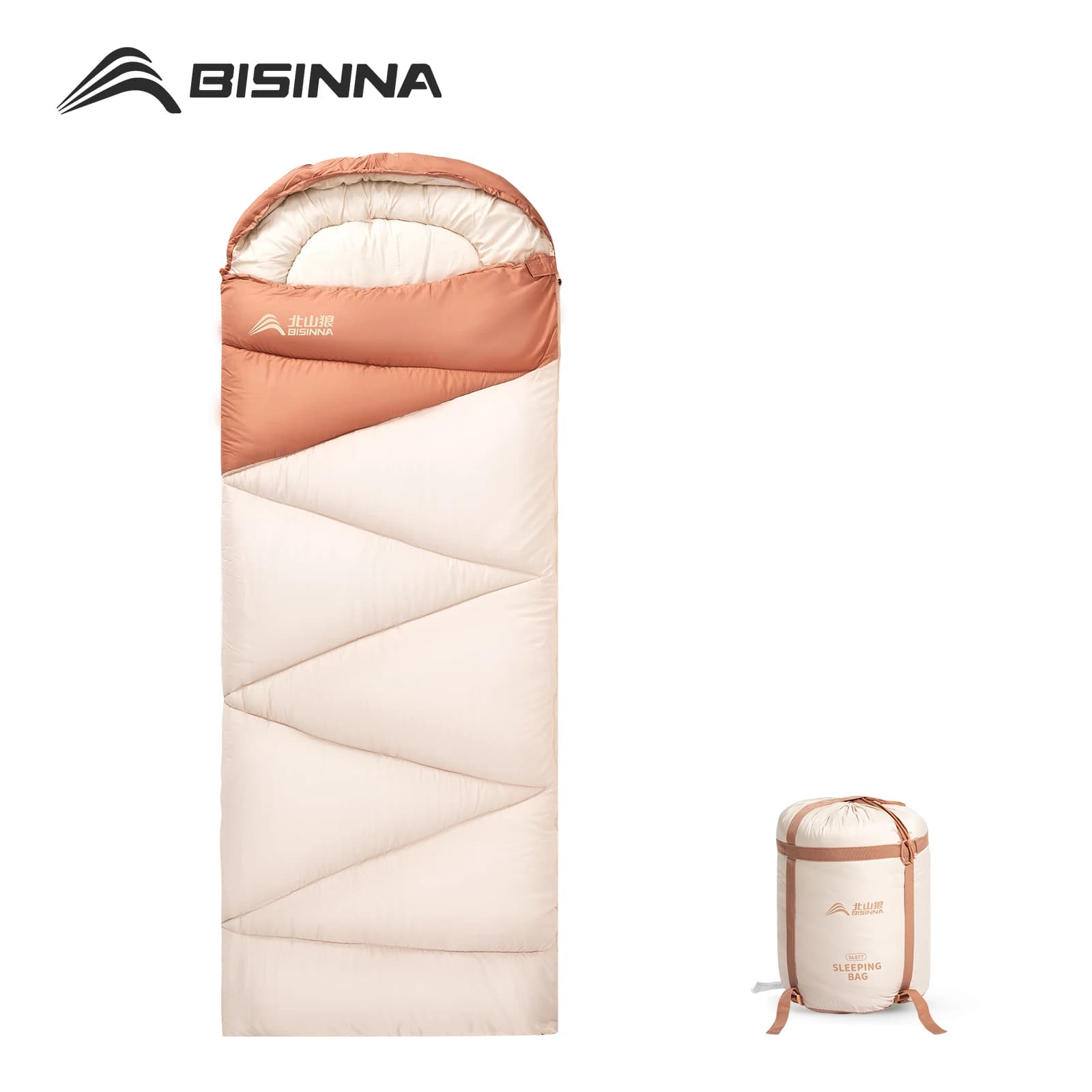 BISINNA Ultralight campsite sleeping bag 4 seasons hot bag shoulder bag cotton sleeping bag for outdoor excursions