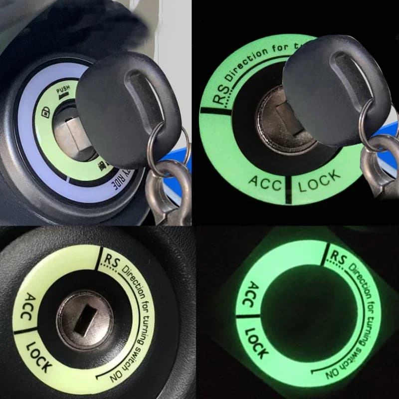 1 auto bright ignition keychain sticker auto bike 3D decal decal key decoration fluorescent ring