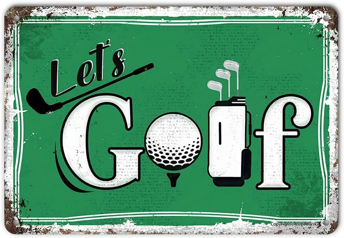 Let'S Golf Funny Golf Ball Metal Tin Sign Wall Decor for Golfer Country Club Cave Bar Gift 12X8 Hanging Plaque