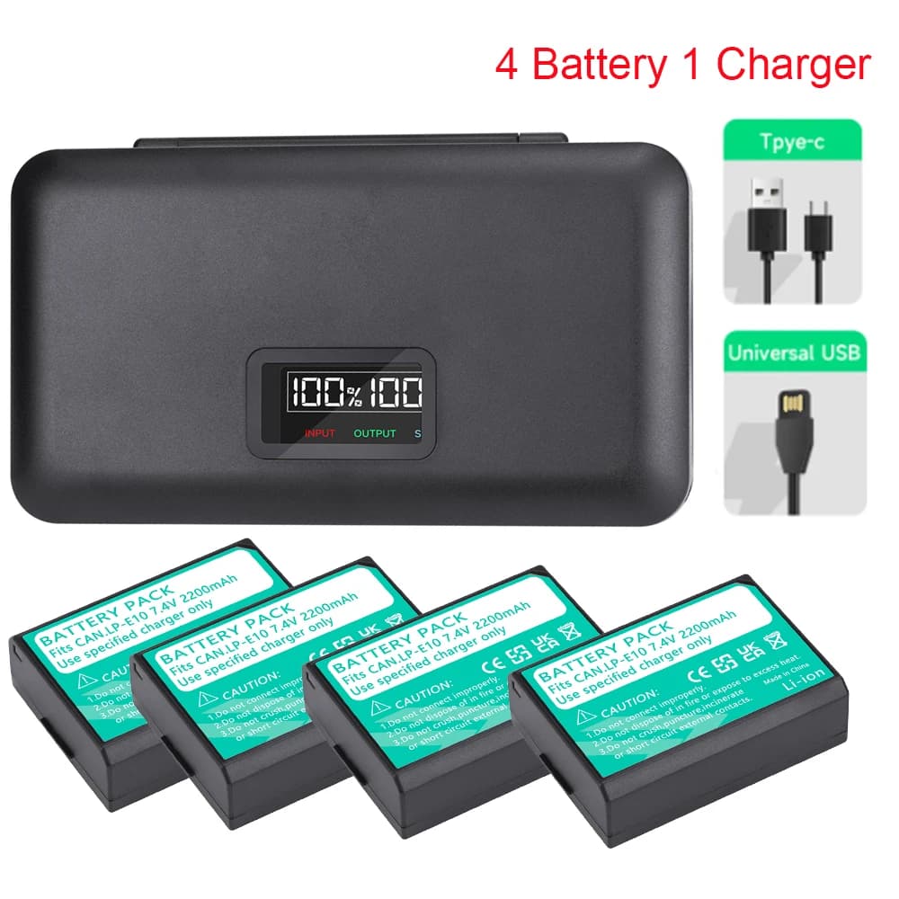 PALO LP-E10 LP E10 LPE10 Digital Camera Battery +Storage Battery Charger For Canon 1100D 1200D 1300D Rebel T3 T5 KISS X50 X70