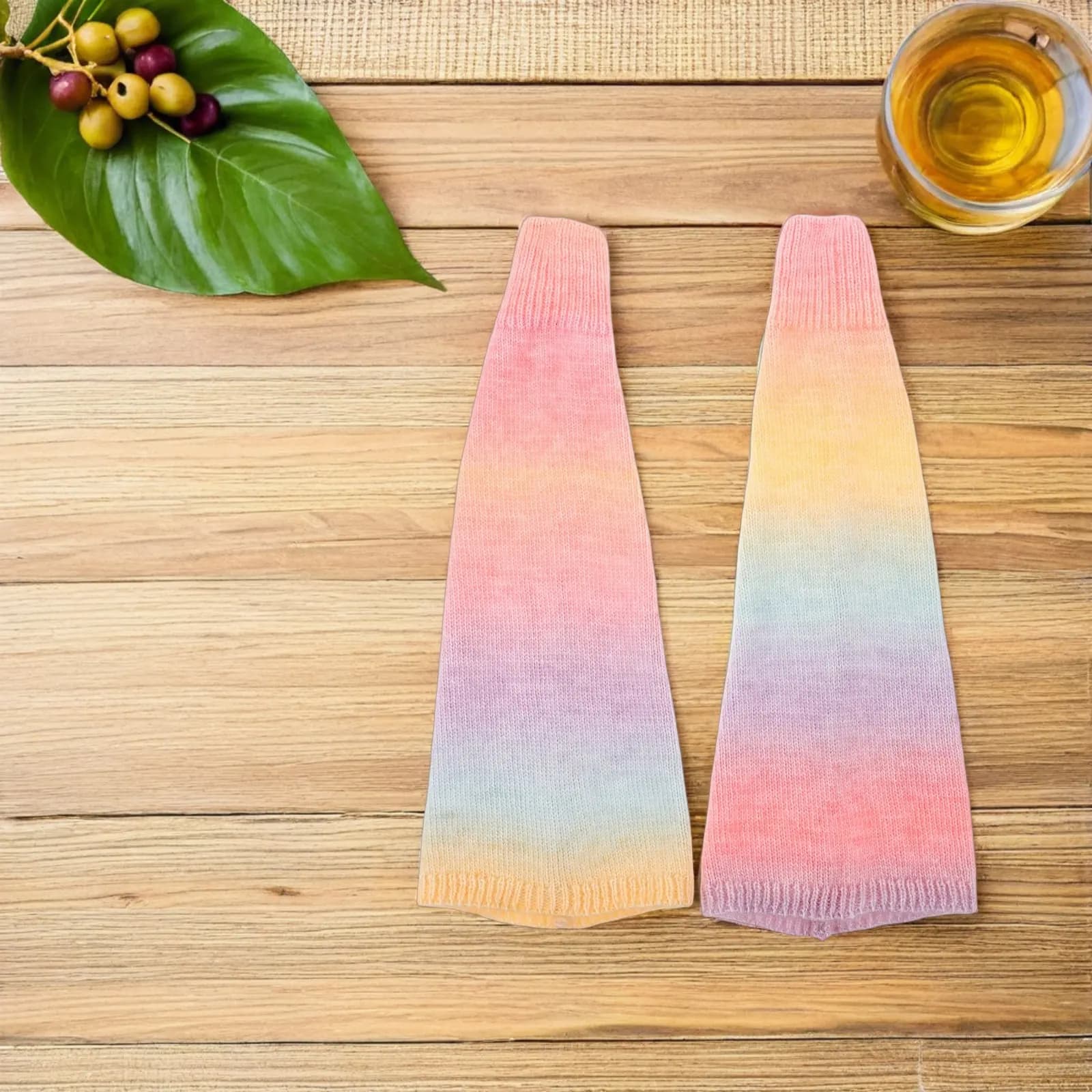 1Pair Warm Acrylic Ice Skating Leg Warmers Women Knitted Thermal Winter Sleeves Cozy Figure Skating Accessories