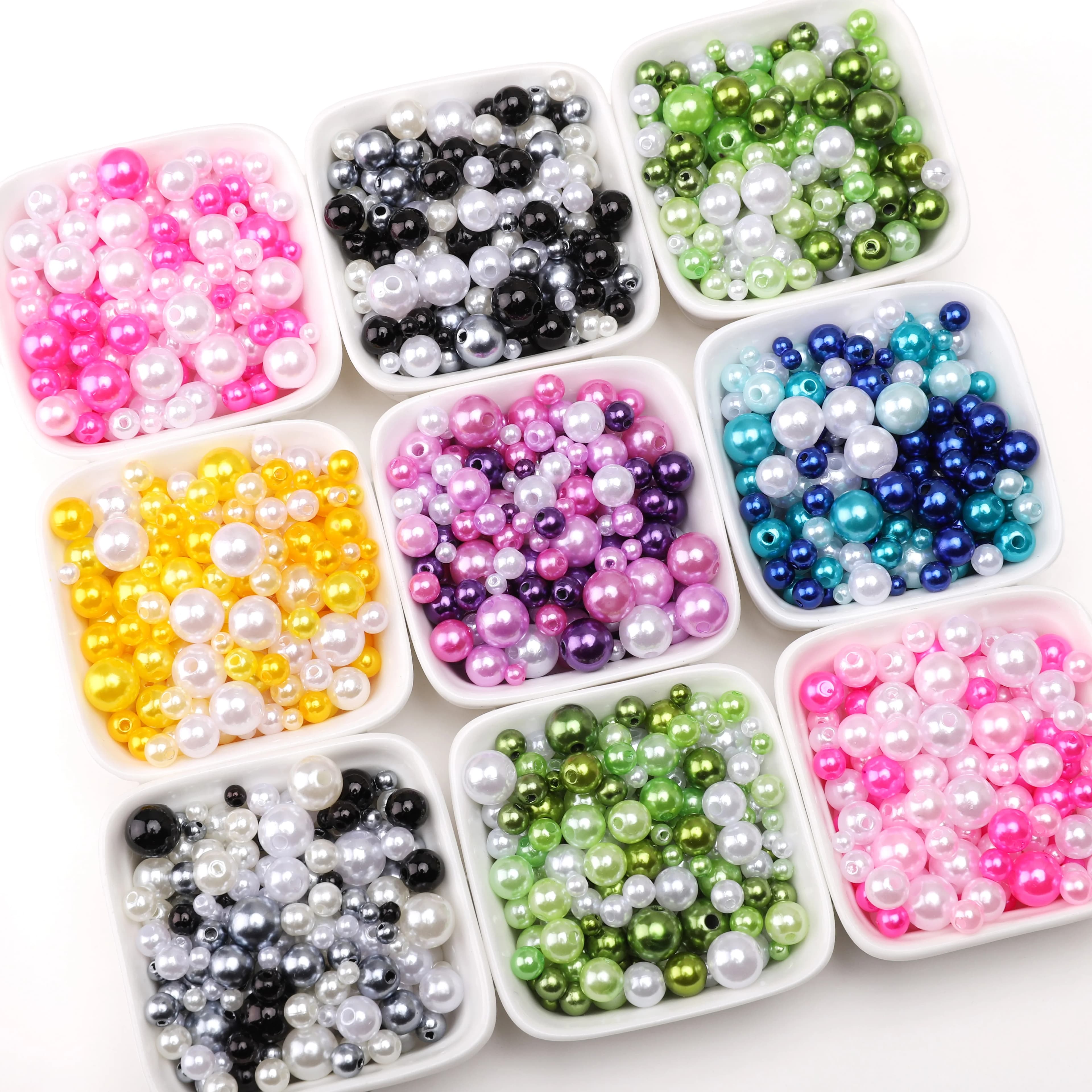 4-10mm Mixed Color ABS Imitation Pearl Bead Round Straight Hole Loose Spacer Beads For DIY Jewelry Making Bracelets Necklace