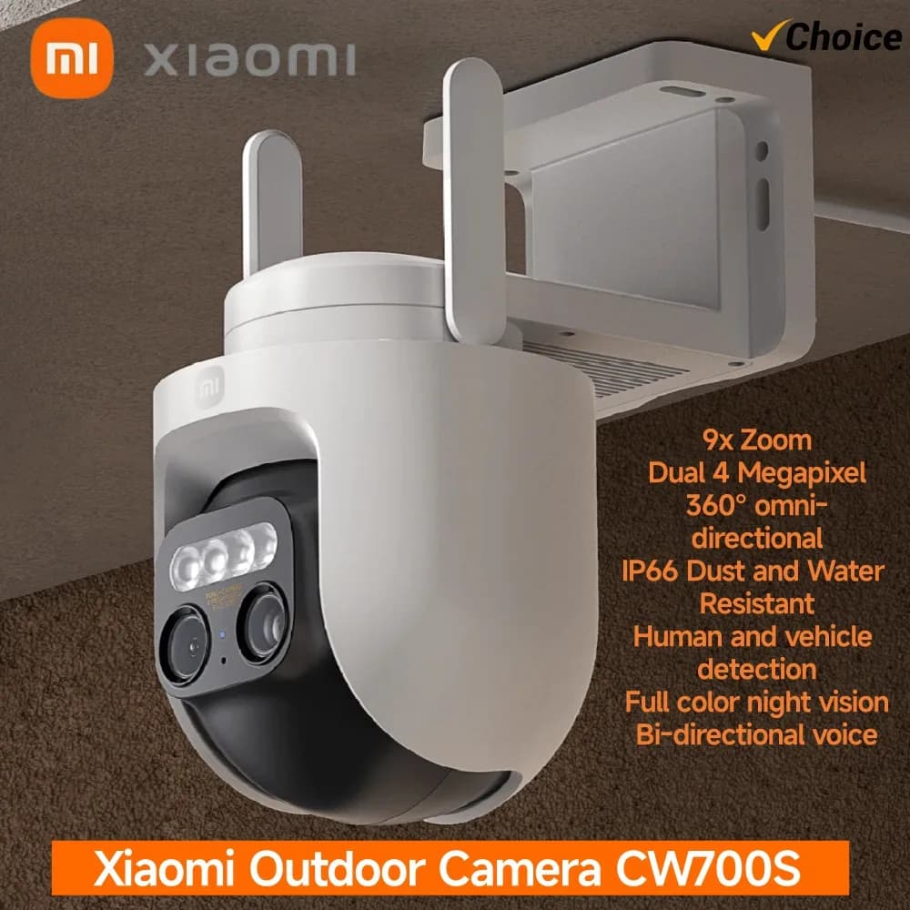 Xiaomi CW700S Telecamera di sicurezza esterna 2.5K Zoom 9X IP66 AI Rilevamento veicoli umani Visione notturna a colori WiFi Cloud Versione cinese
