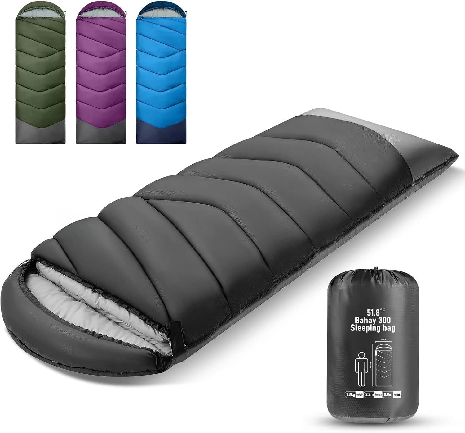 86.6x31.5 Inch 4 Season Waterproof Washable Sleeping Bag For Adults Teens Compression Sack Included For Tent Hiking Hunting Backpacking Use