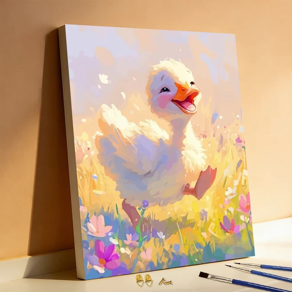 Huacan Drawing By Numbers Duck DIY Oil Painting By Numbers Animal Digital Oil Painting Acrylic Paint On Canvas Handpainted Gift
