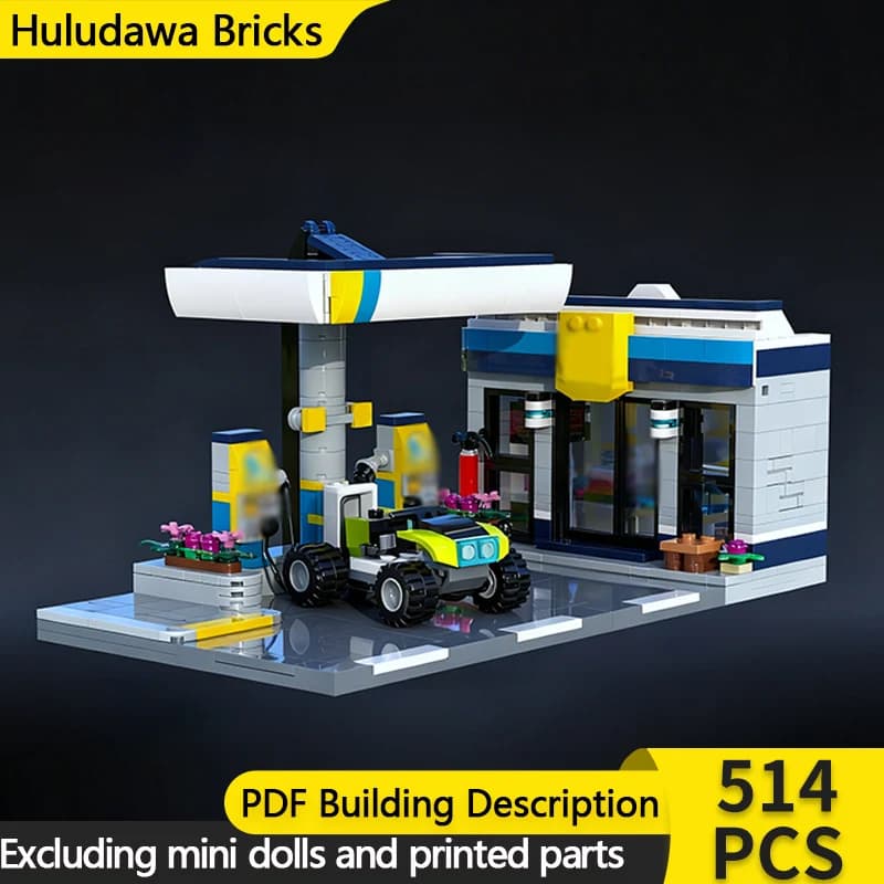 City Street View Model MOC Building Bricks City Revamp Station Modular Technology Children Holiday Gifts Assemble Toys Suit