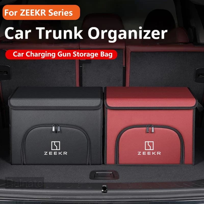 Car Charging Gun Storage Bag For ZEEKR 001 ZEEKR 007 ZEEKR X 009 2025,Car trunk Foldable storage box shoe storage organizing box
