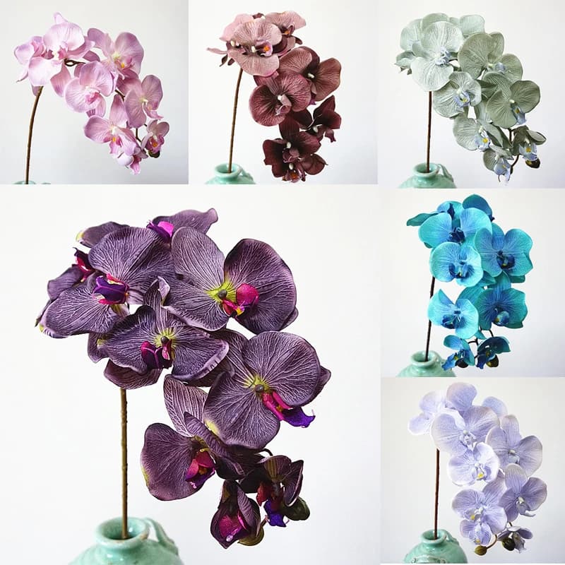 1/2/5 pz 95 cm Nuovo Orchidea Stile Europeo Phalaenopsis Fiore di Simulazione Casa Centro Commerciale Fotografia di Nozze Manuale Fiori FAI DA TE