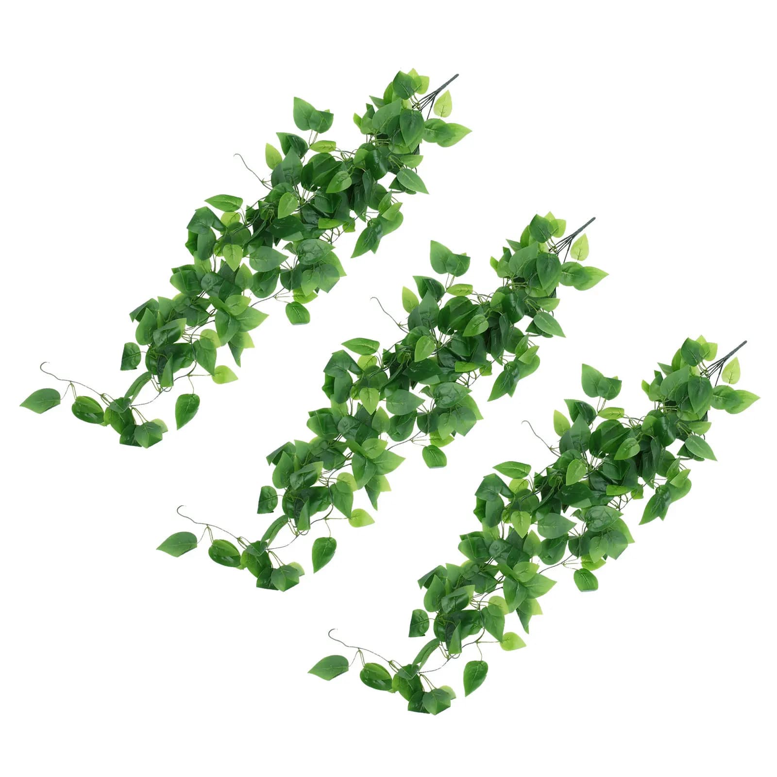 Set di 3 Piante Artificiali Premium Scindapsus Aureus, Foglie Finte Decorative per Pareti Interne, Giardini e Porte