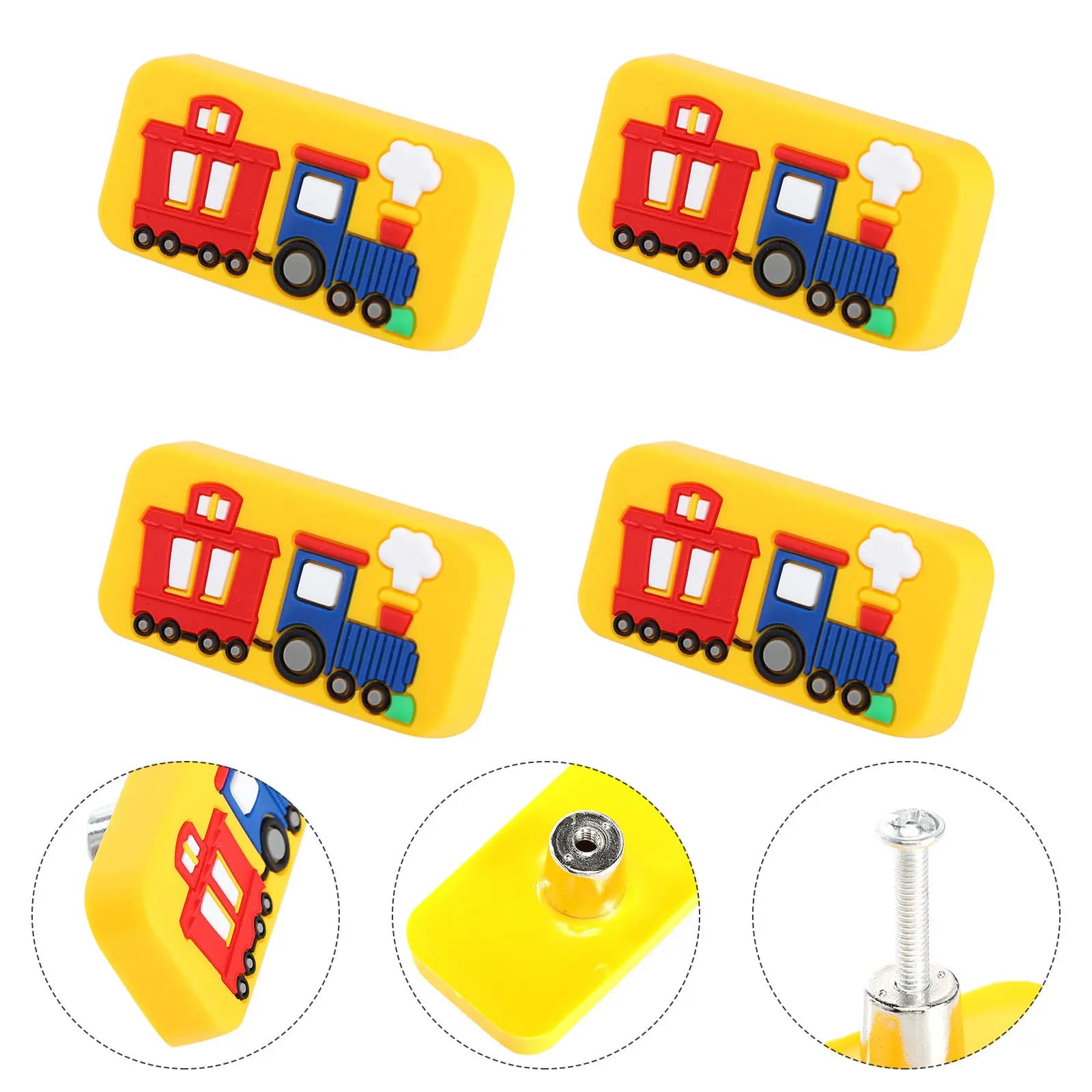 4 maniglie per mobili in ceramica con disegni di cartoni animati, pomelli per cassetti dipinti, maniglie per mobili da cucina