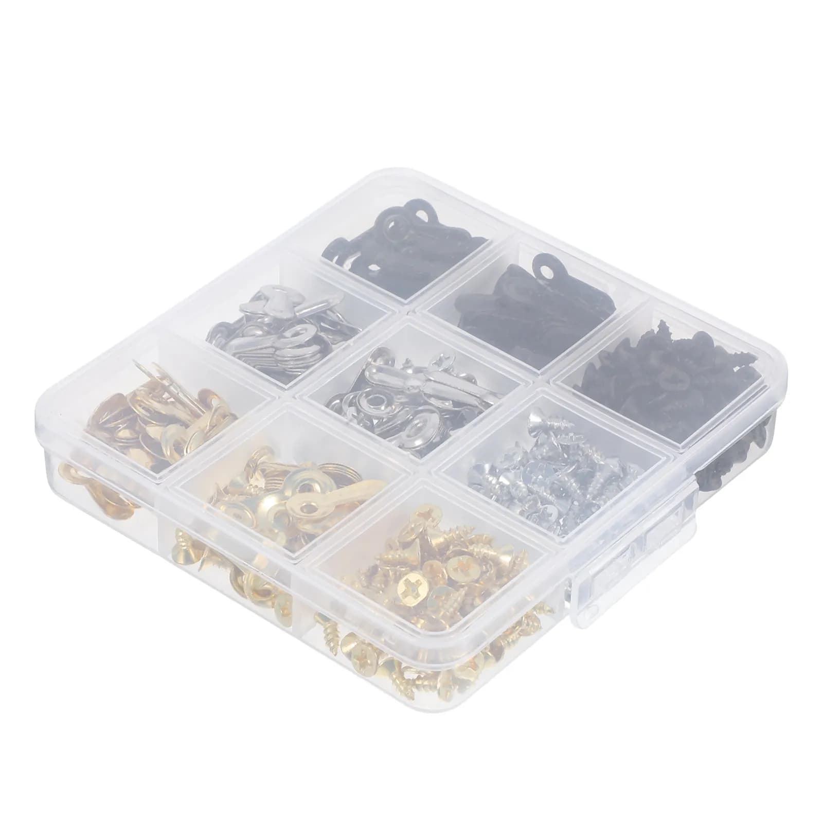300 Pieces of Metal Clamps for Frames, Clips and Screws for Hanging Photos, Posters, Drawings and Craftworks