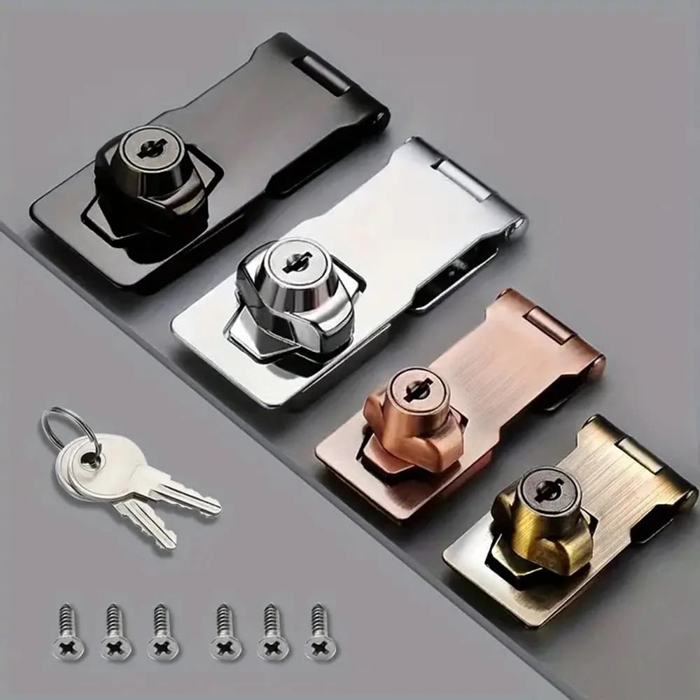 Locking Hasp Heavy Duty Locking Hasp Staple With Keys Padlock Cupboard Shed Garage Lock Office Cabinet Security Lock Hardware