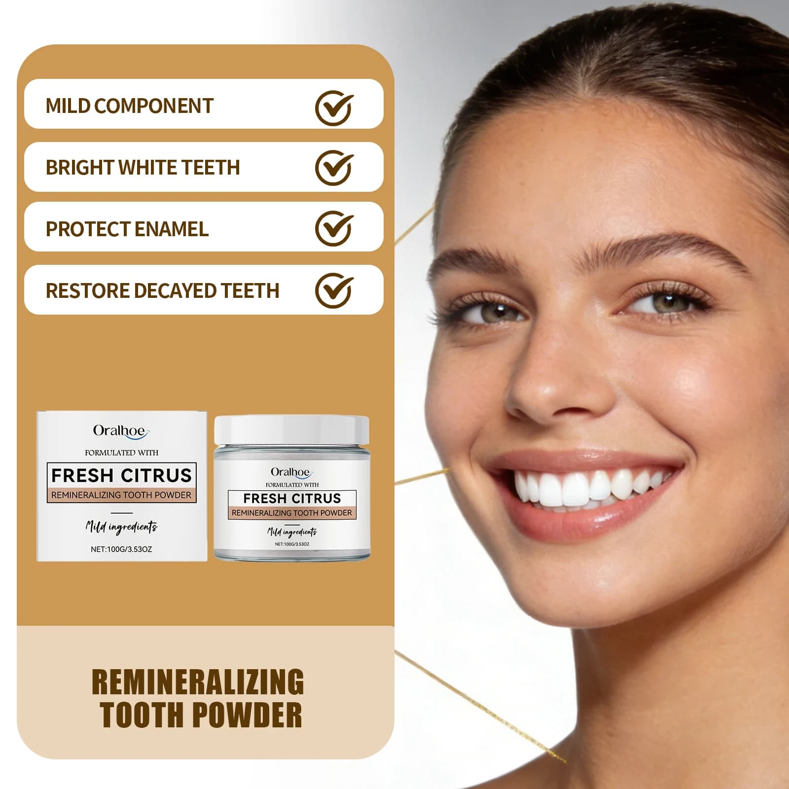 Anti-Caribbean powder for adults: Repairs the Genghives, Protects the Smalt, Prevents Charies, Improves the Bad breath, Cleans and Whites the Tooths