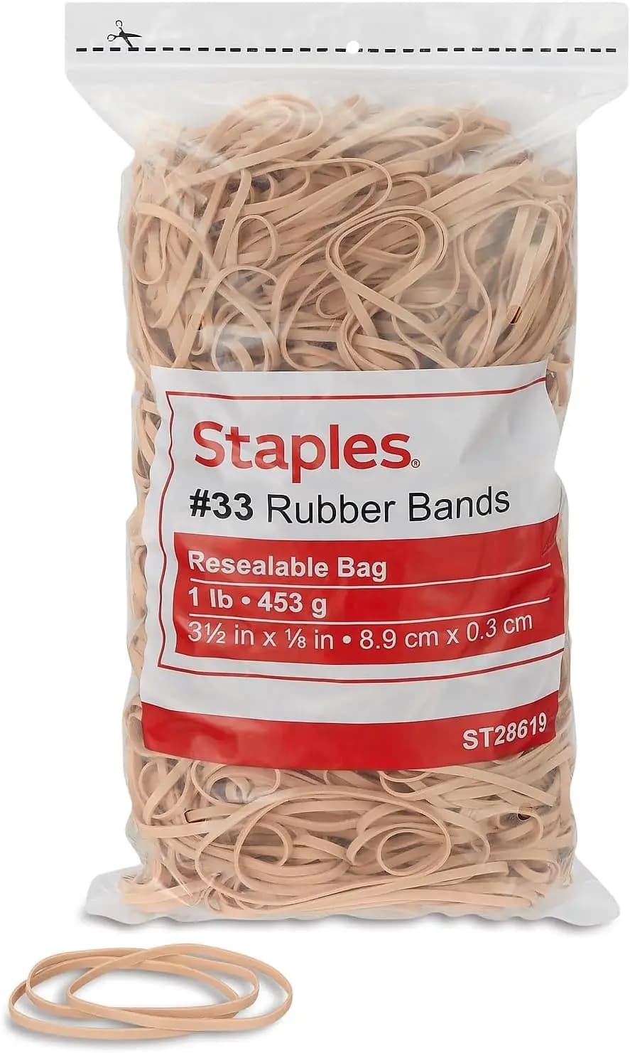 Elastici in gomma, dimensioni # 33, Beige, Confezione da 700 – Sacchetto richiudibile resistente e antistrappo per ufficio
