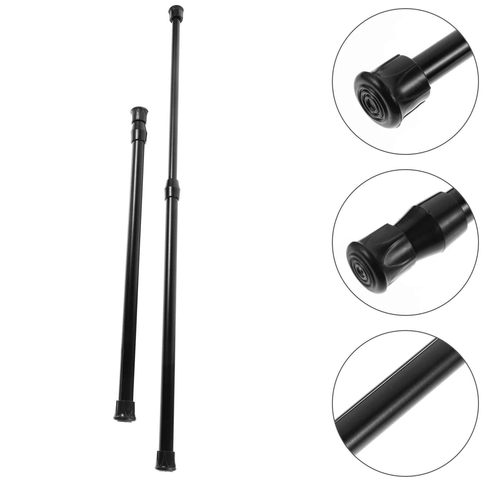 2 Pcs White Curtains Metal Pole Punch-free Wardrobe Rod Adjustable Shower Home Clothes Hanger