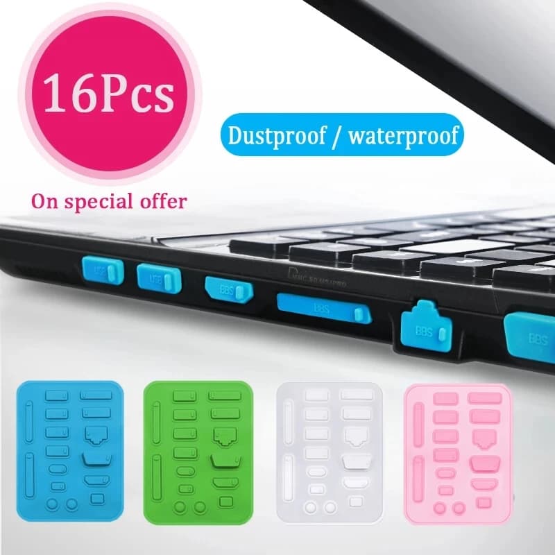 1 set universale per notebook spina antipolvere 16 pezzi tappo antipolvere per laptop spina antipolvere interfaccia computer USB copertura impermeabile