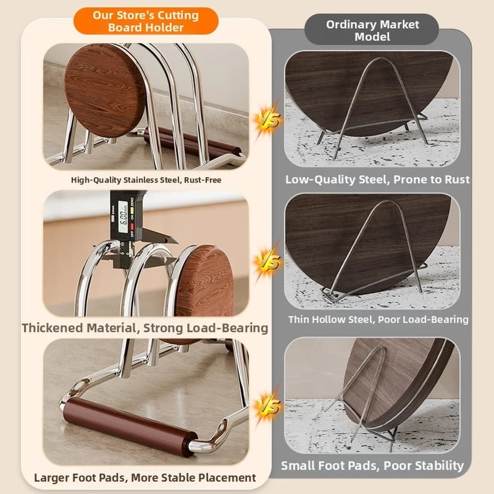 Support for cutting with double stainless steel compartment and natural wood for an efficient Storage on the Kitchen Worktop
