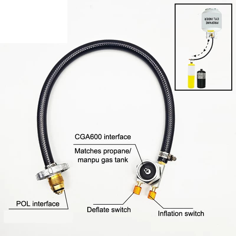 Outdoor Gas Tank Inflation Valve Cylinder Gas Inflate Kit Camping Butane Gas Refillable Adapter Cylinder Tank Coupler Valve