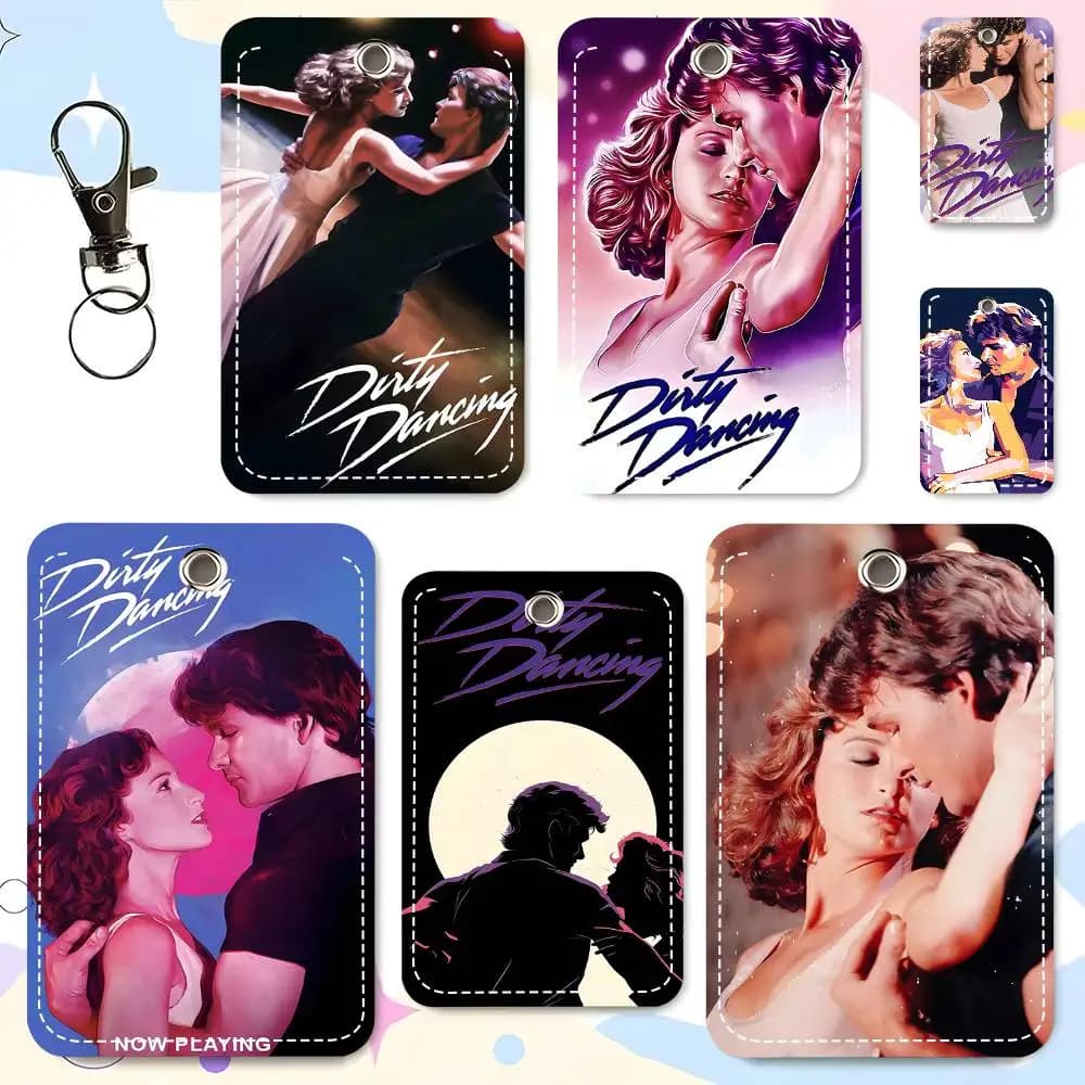 1pc Movie Dirty Dancing Card Case Keychain Access Card Bag Key Tag Ring Leather Card Holder Key Ring Access