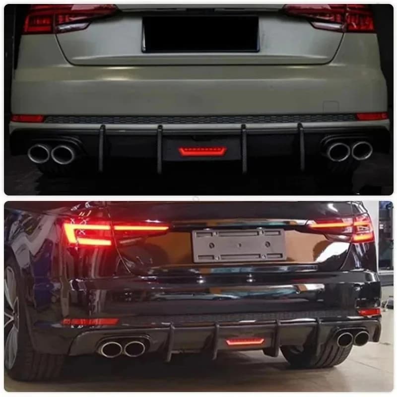 Rear Bumper For A4 B9 Sline S4 A4 4 Door Saloon For Sports 2017-2019 Diffuser Lip Sp Spoiler Auto Accessories Tuning