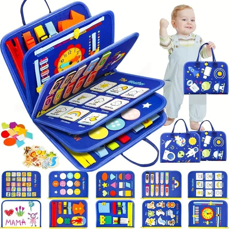 Montessori Busy Board Sensory Toy Fine Motor Skills Toy Travel Learning Toy Montessori Activity Board Educational Accessory
