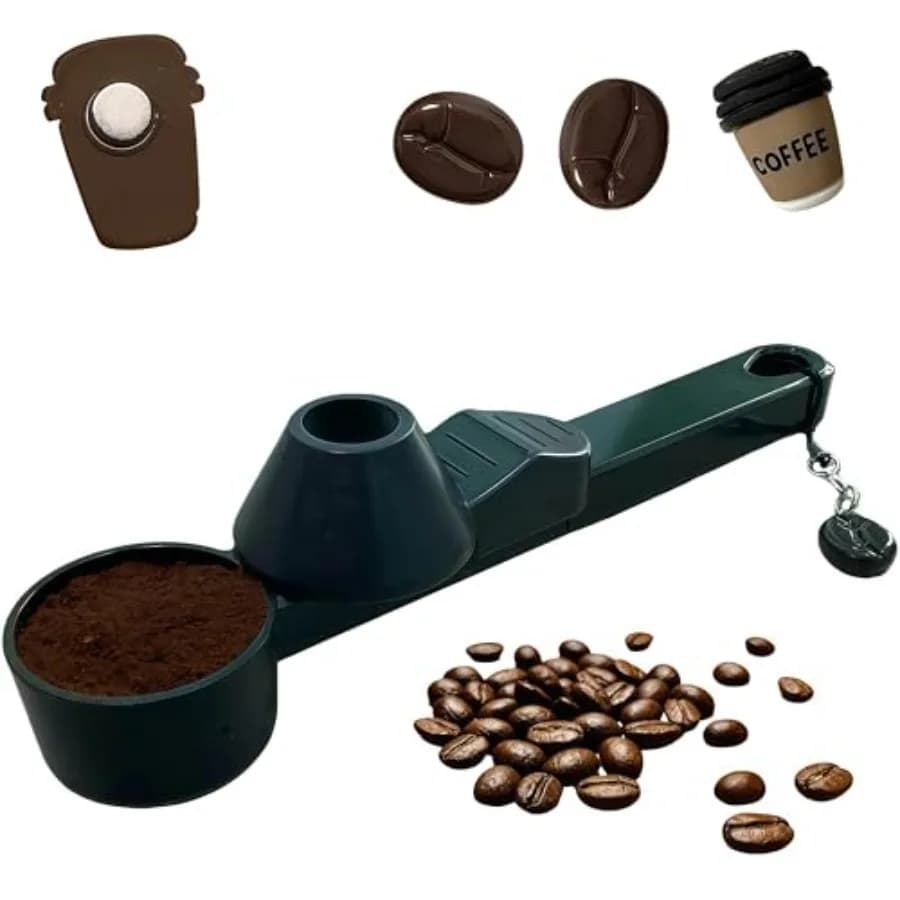 Coffee Scoop With Funnel Mess-Free 2 Tbsp Measuring Spoon for Reusable K Cups, Protein Powder and Dry Ingredients Flip and Pour