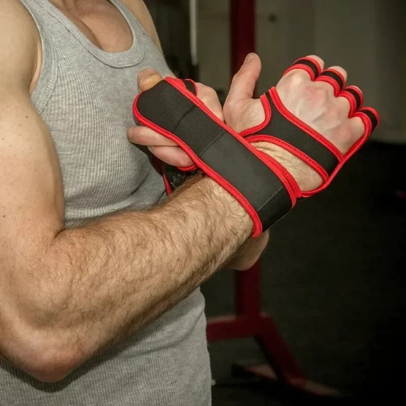 Cycling Gloves for outdoor sports in half-tip leather with wrist guards Man Woman Gym Fitness Training Non-slip Weight Lift Gloves