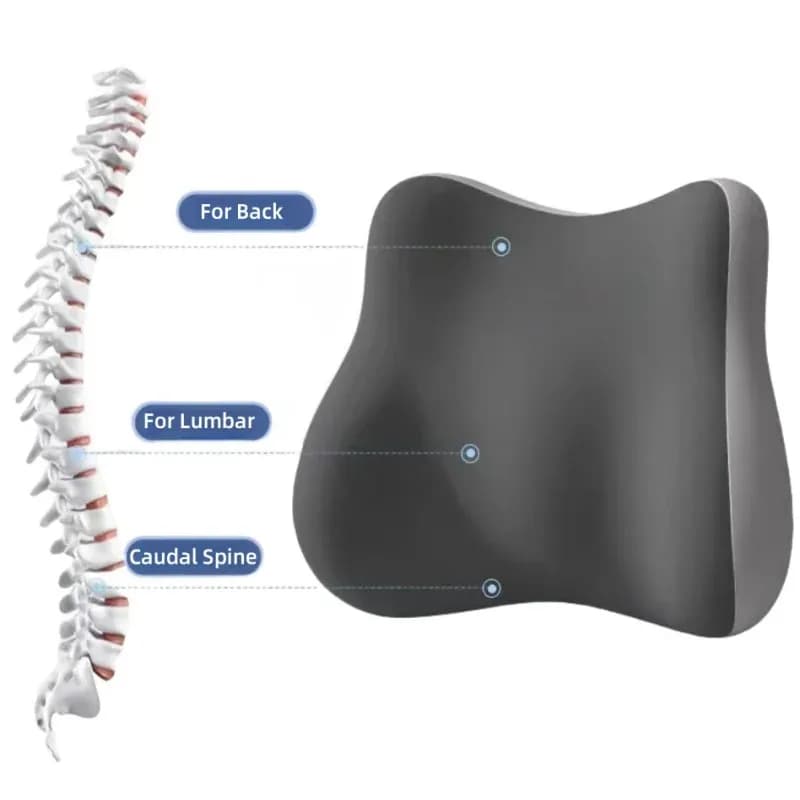 Office Chair Backrest Spinal Correction Pillow Memory Foam Car Lumbar Support Pillow Ergonomic Lumbar Support Cushion