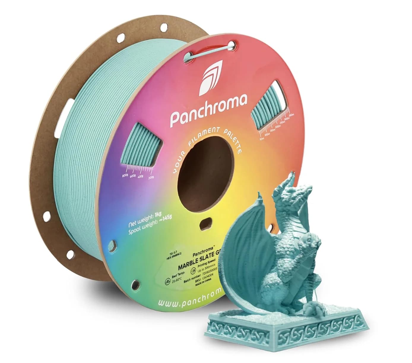 Filament PLA Polymaker Panchroma Effetto Marmo, Grey Ardesia 1.75mm 1kg for 3D Printing, Compatible with Most 3D Printers FDM, 1kg Coil