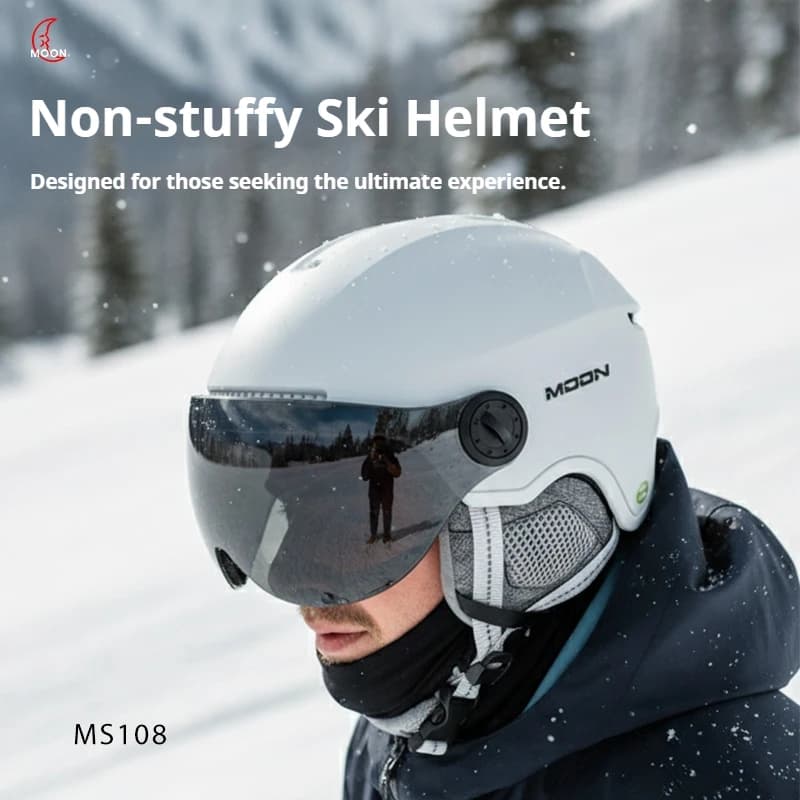 Casco da sci integrato MOON per uomo e donna, occhiali professionali, snowboard e sci alpino, caldo, traspirante, invernale