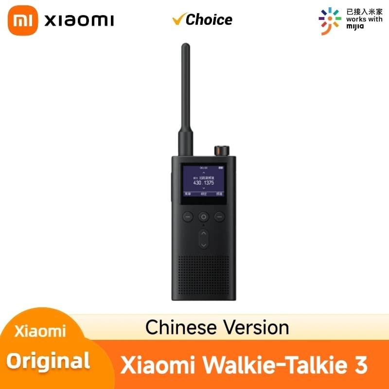 2024 XIAOMI Walkie Talkie 3 schermo a colori da 1.77 "5W potenza 13day Standby Dual Mode 6km distanza di chiamata IP65 interfono di sicurezza per esterni