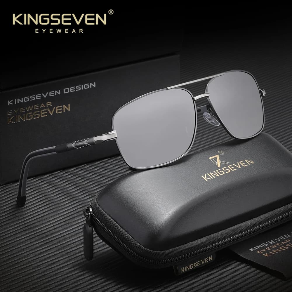 KINGSEVEN Polarized Men's Aluminum Magnesium Sunglasses Male Square Driving Eyewear UV400 Oculos De Sol