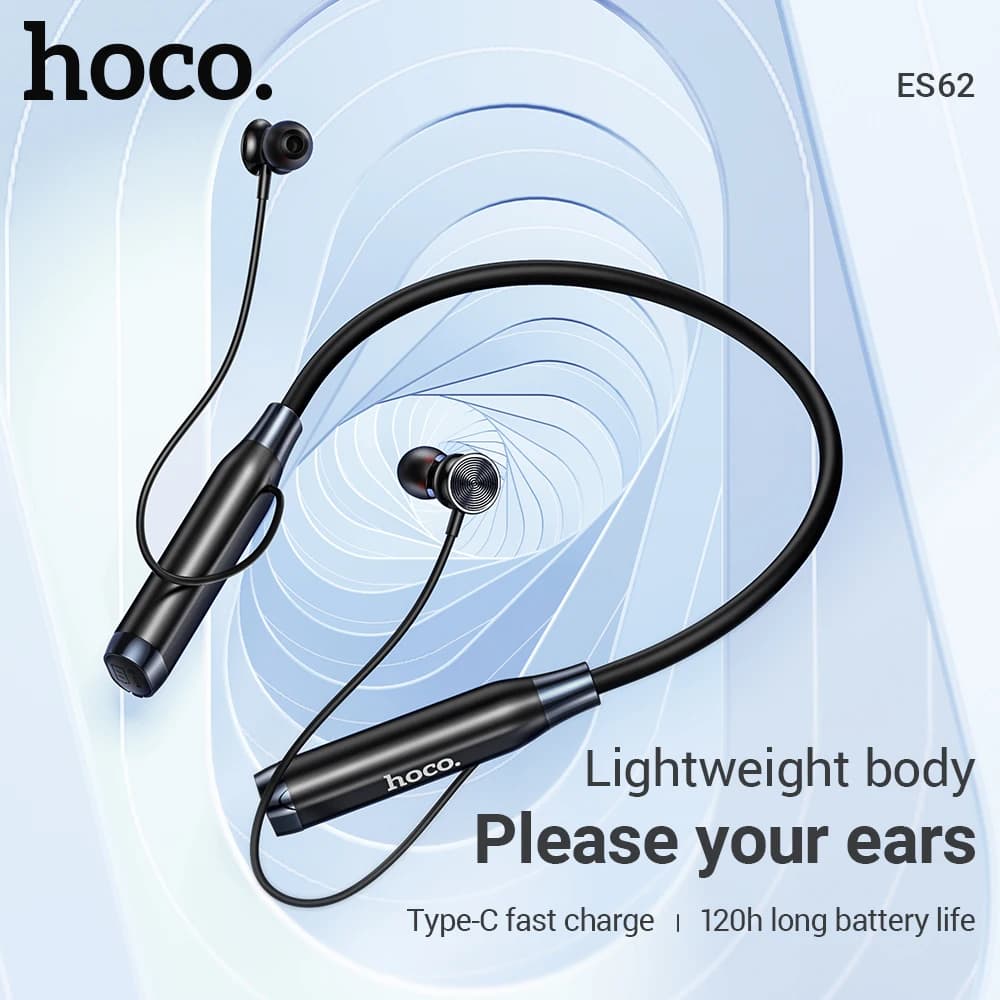 HOCO ES62 Archetto da collo Comodo auricolare Bluetooth senza fili Altoparlante da 14 mm Auricolari sportivi audio stereo HiFi Supporto per smartphone