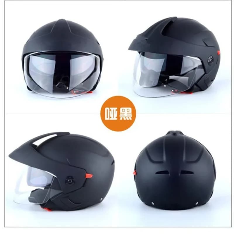 Motorcyclist Helmet Double Lens Open Face Bike Helmet Electric Bike Helmet Men Summer Scooter Motorcycle Helmets S-XXL
