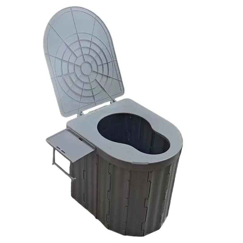 ABXF-Toilette portatile per adulti, toilette da campeggio, toilette pieghevole da viaggio portatile con coperchio e porta carta igienica