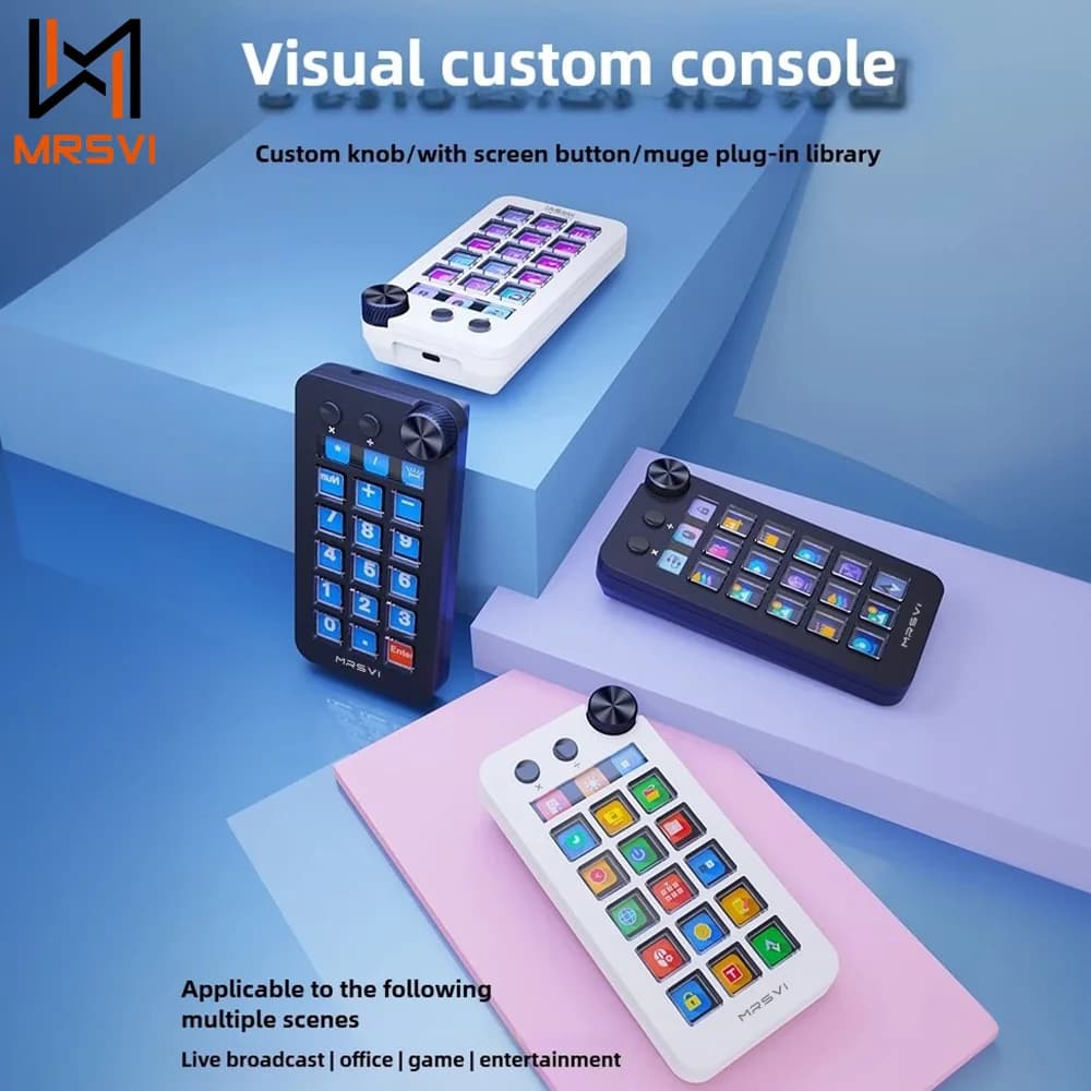 MRSVI N1 Stream Deck Tastiera macro visiva personalizzata 15 tasti Pulsante LCD Creazione di contenuti dal vivo Controller Stream Dock Schermo