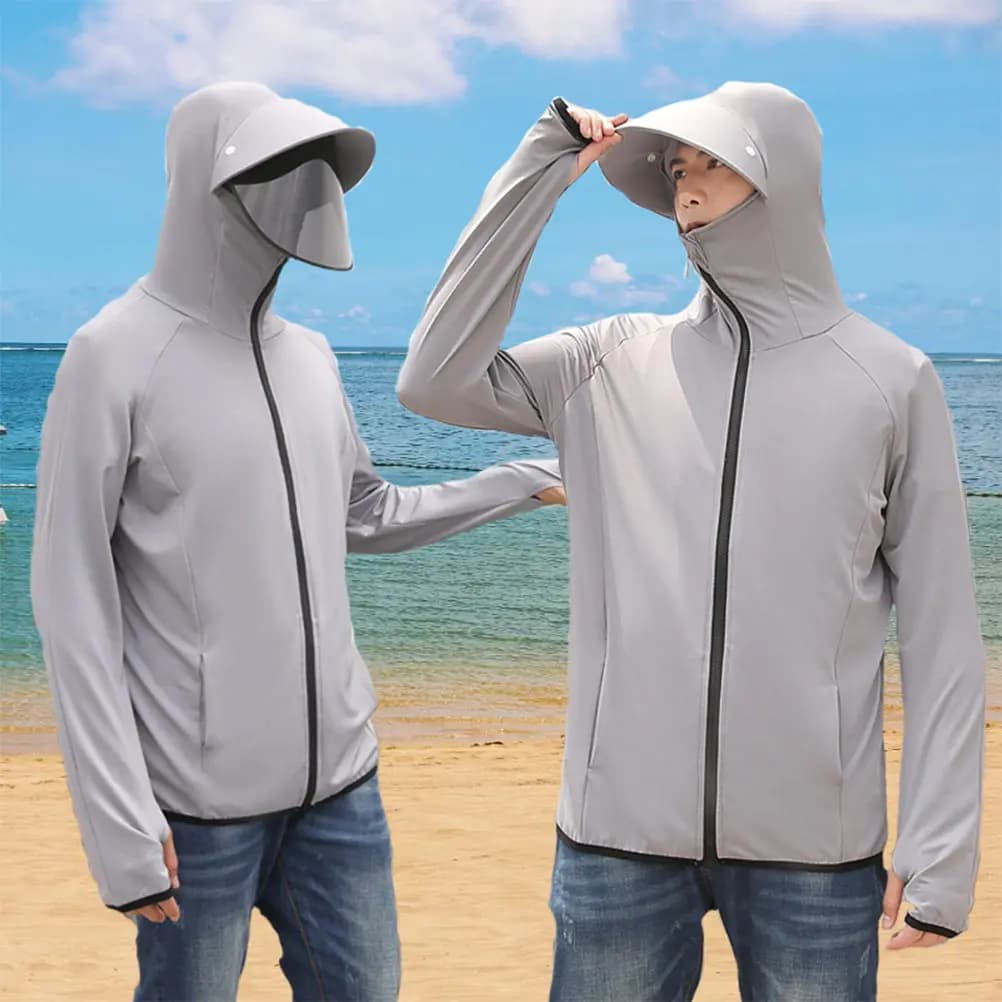 Abbigliamento per la protezione solare Impermeabile Antivento Anti-UV Leggero Portatile Protezione solare per escursioni all'aperto Viaggi Abbigliamento da spiaggia