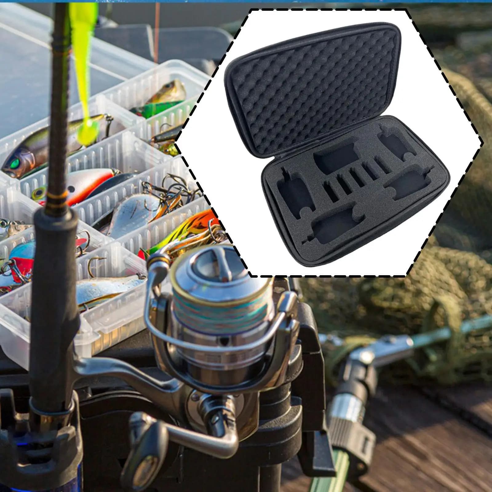 Fishing Bite Alarm Tackle Box Tackle Case Compact Protective Versatile Men Fishing Alarm Tool Box Organizer for Lake Camping
