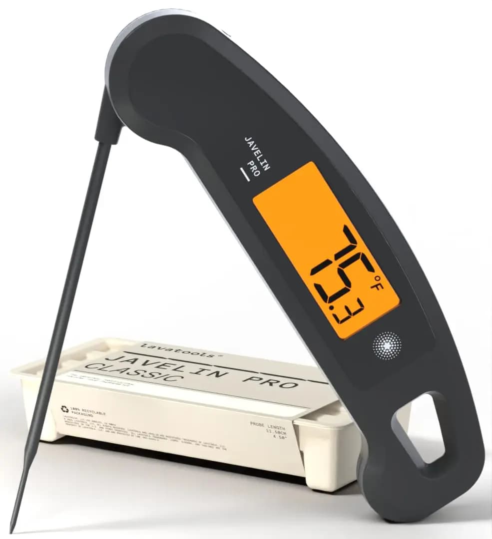 Termometro Digitale Professionale per Carne a Lettura Istantanea Ultra-Rapida (2 Secondi) per Griglia e Cucina, Display Retroilluminato con Rotazione Automatica