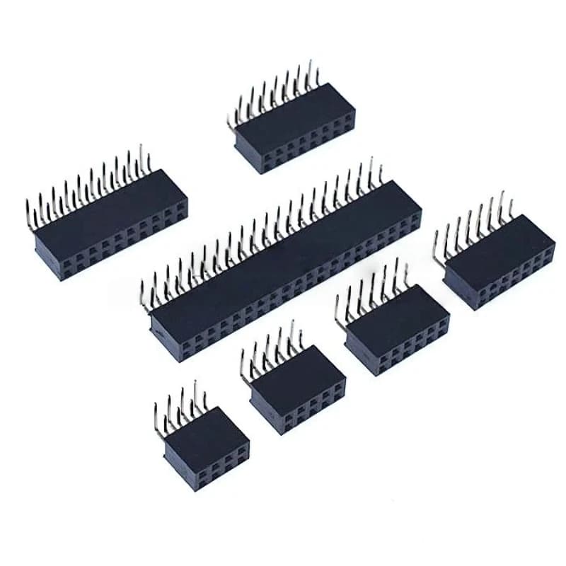2.54mm R/A Doppia Fila Femmina 2 ~ 40P PCB Bordo ad angolo retto Pin Header presa Connettore Pinheader 2*/4/6/10/20/40Pin Per Arduino