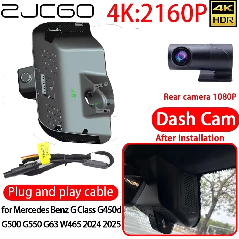 ZJCGO per Mercedes Benz Classe G G450d G500 G550 G63 W465 2024 2025 Dash Cam DVR 4K WiFi Anteriore 2160P Posteriore Telecamera Auto Monitor 24h