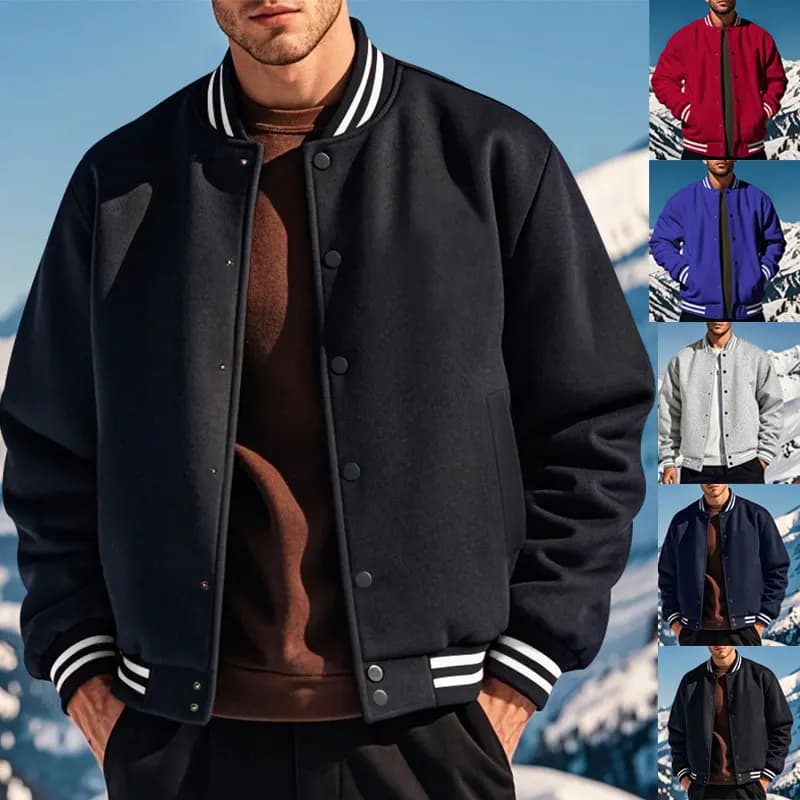 Giacche da uomo in stile americano autunno e inverno 2024 nuovi sport Casual giacca sportiva da uomo con bottoni larghi con colletto alla coreana