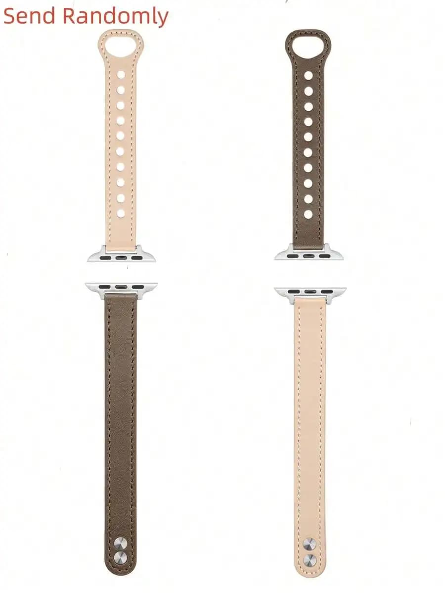 1pc Women's Multi-Color Slim Minimalist PU Leather Watch Band, Compatible With Apple Watch 46mm 49mm 40mm 44mm 45mm 41mm 42mm